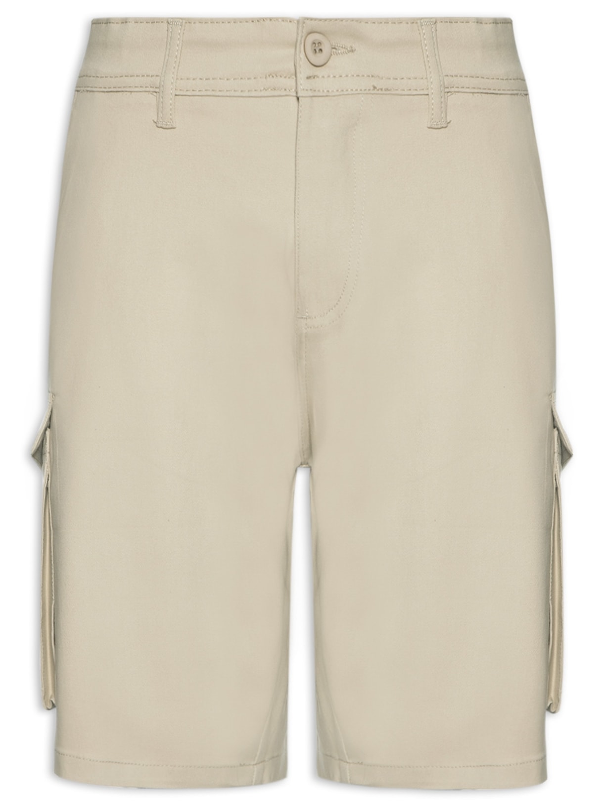 Bermuda Masculina Sarja Bolso Cargo - Bege