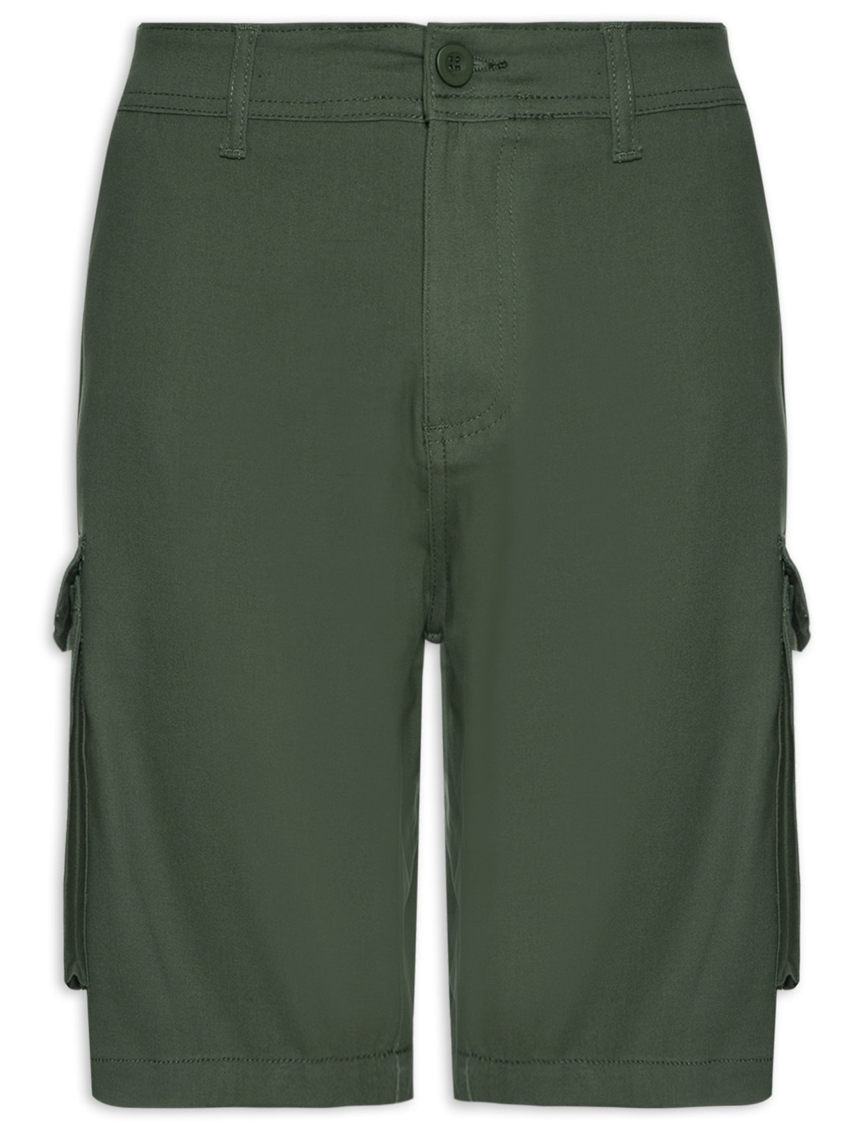 Bermuda Masculina Sarja Bolso Cargo - Verde