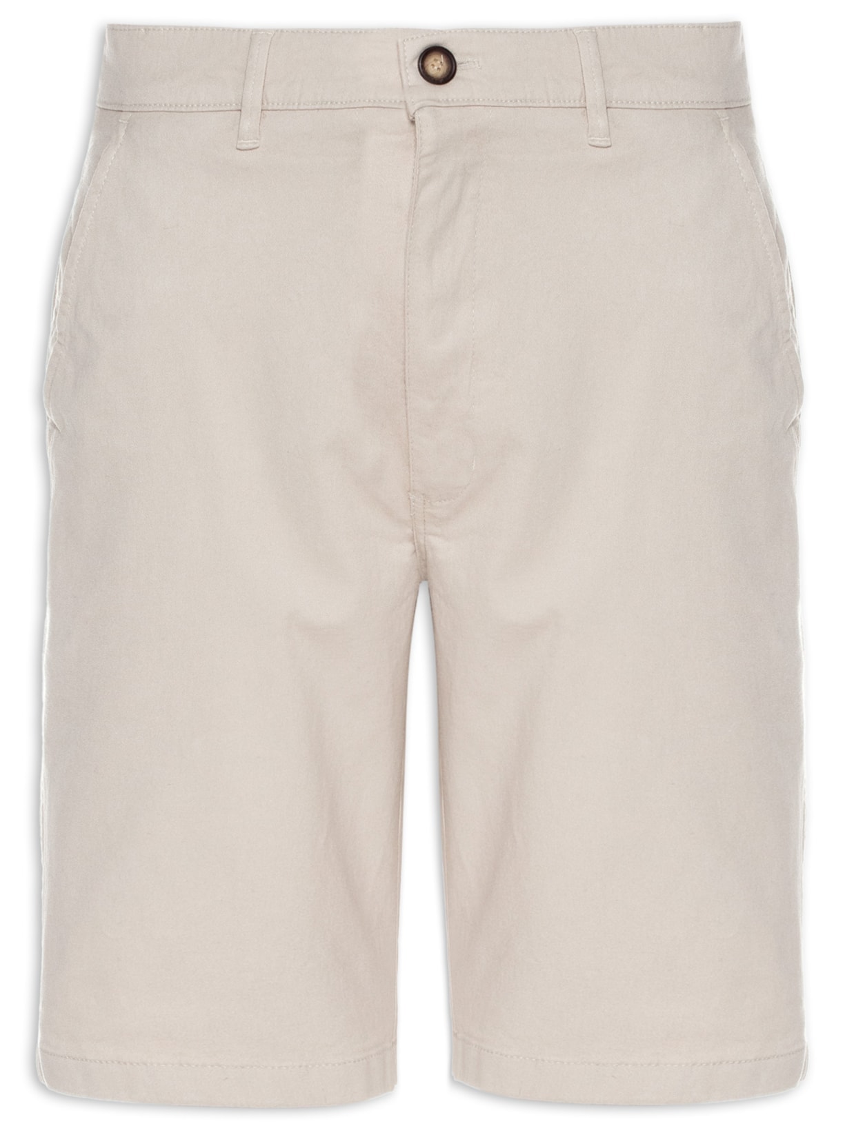 Bermuda Masculina Sarja Bolso Faca - Bege
