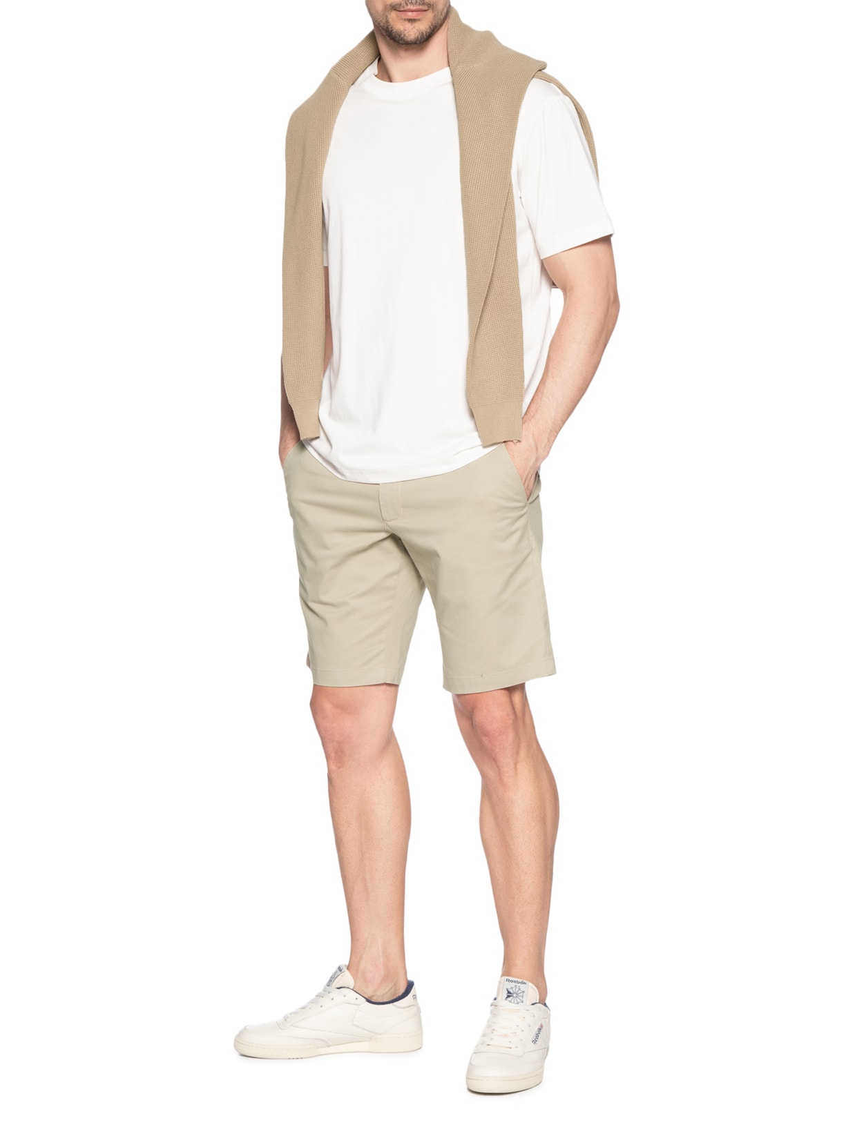 Bermuda Masculina Sarja Brooklyn 1985 Bege Tommy Hilfiger