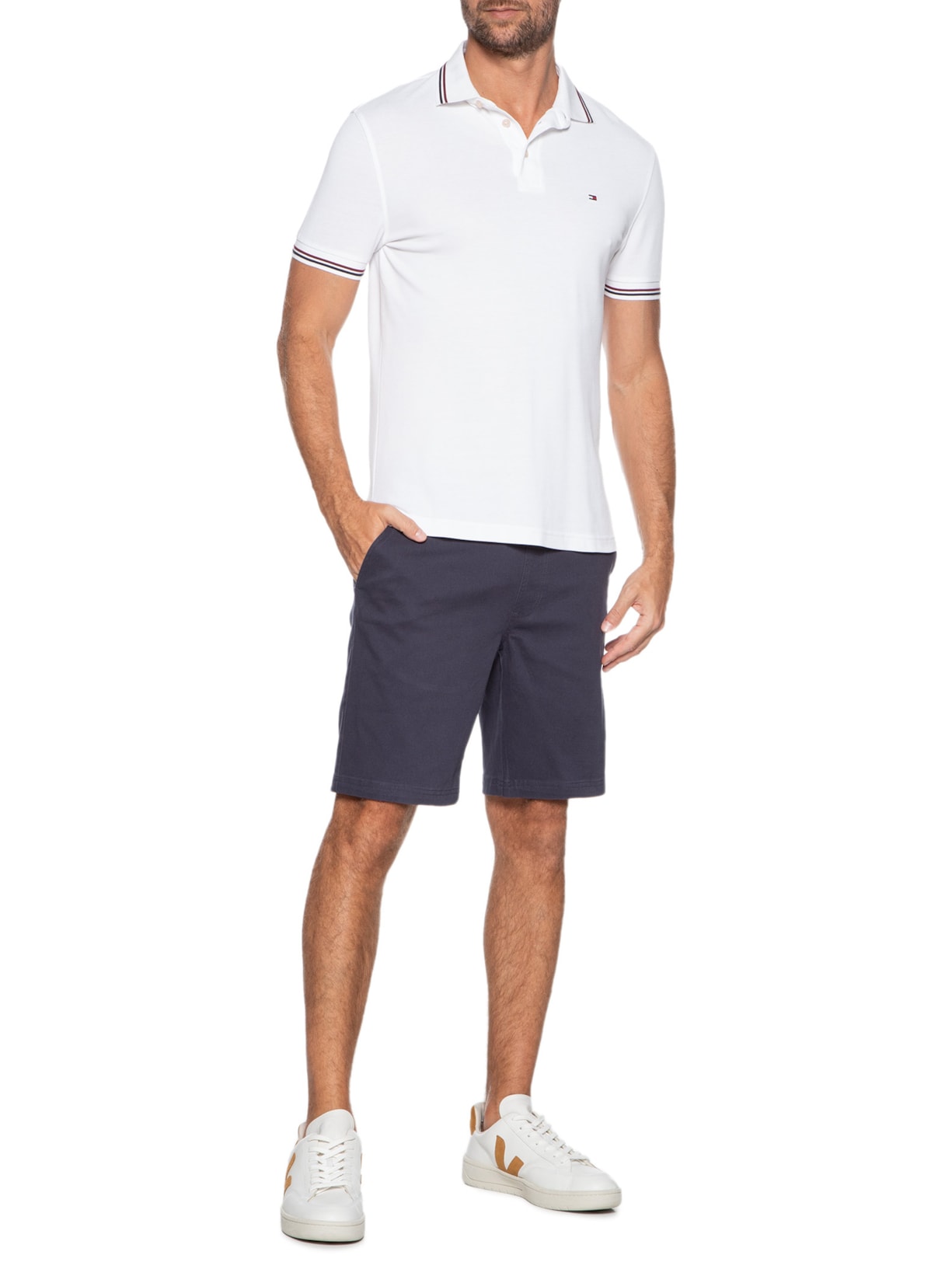Bermuda Masculina Sarja Color Azul '2 Essential