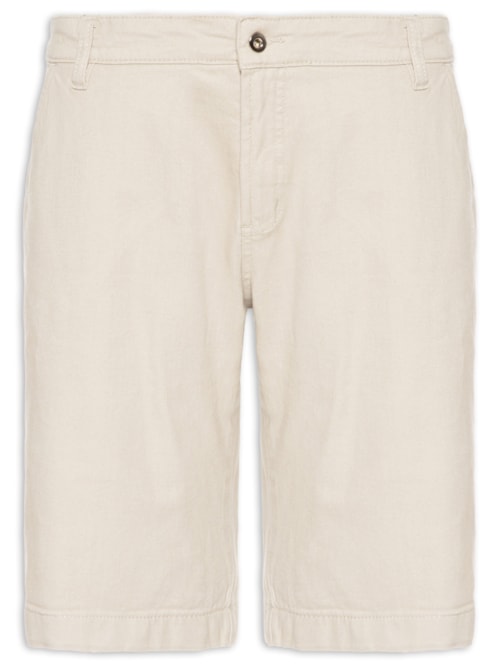 Bermuda Masculina Sarja Color Básica - Bege