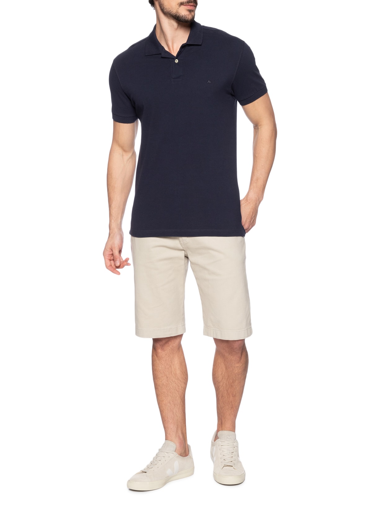 Bermuda Masculina Sarja Color Básica Bege '2 Essential