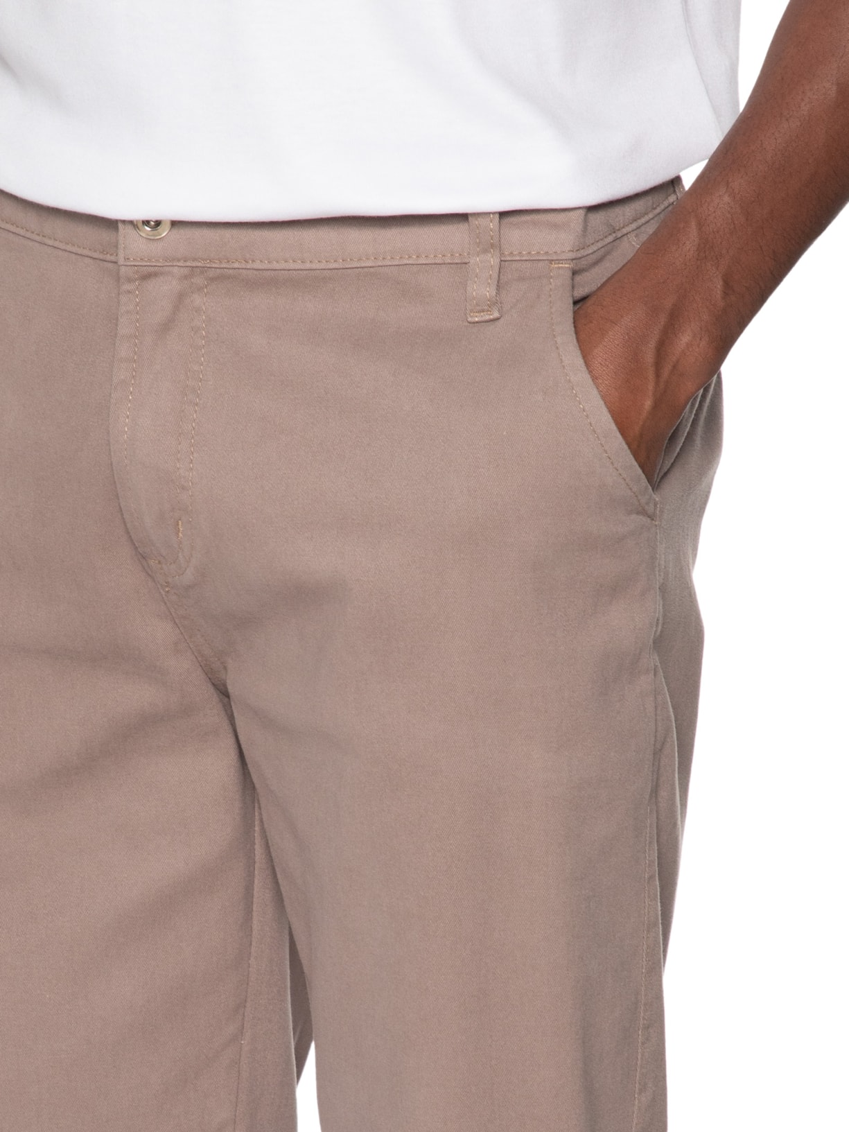 Bermuda Masculina Sarja Color Básica Bege '2 Essential