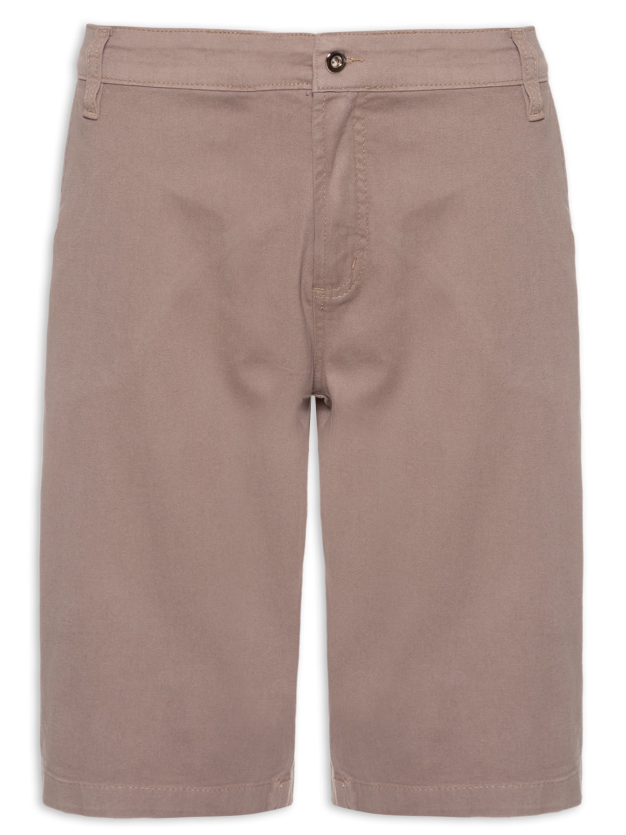 Bermuda Masculina Sarja Color Básica - Bege