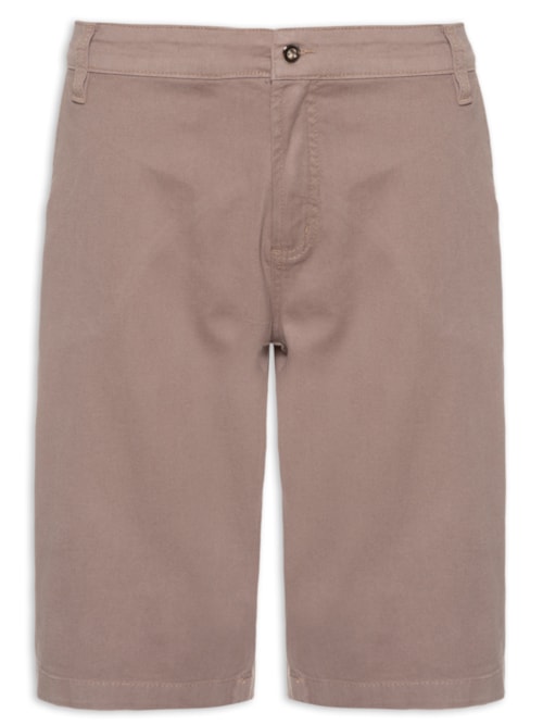 Bermuda Masculina Sarja Color Básica - Bege