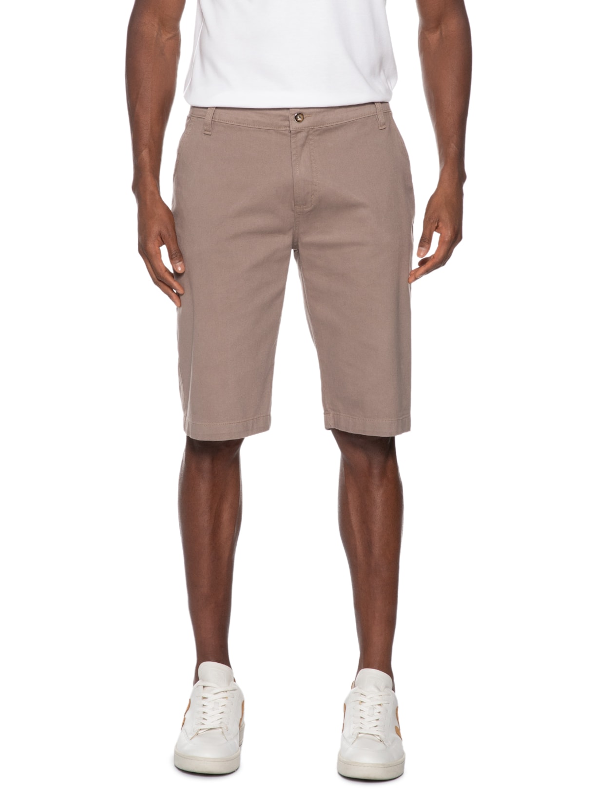 Bermuda Masculina Sarja Color Básica Bege '2 Essential