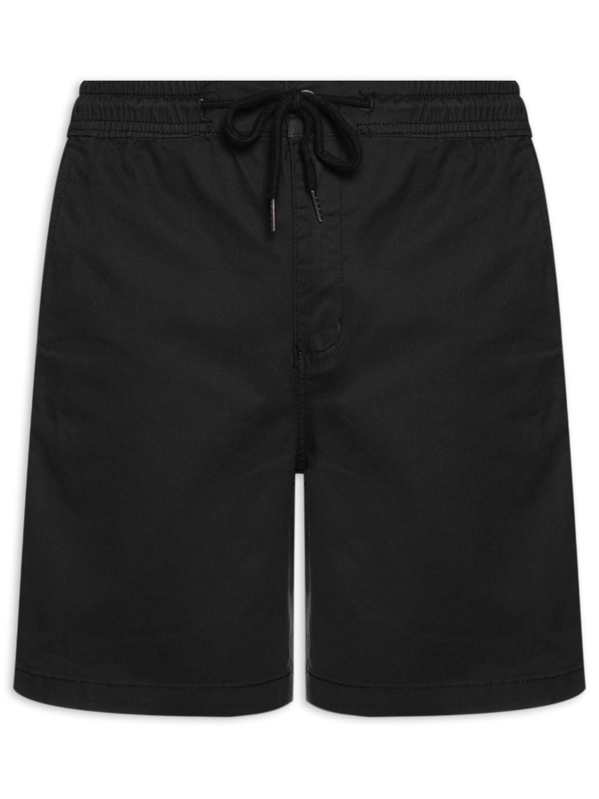 Bermuda Masculina Sarja Color Básica - Preto