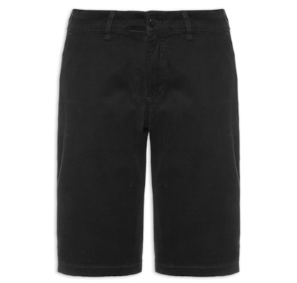 Bermuda Masculina Sarja Color Básica - Preto