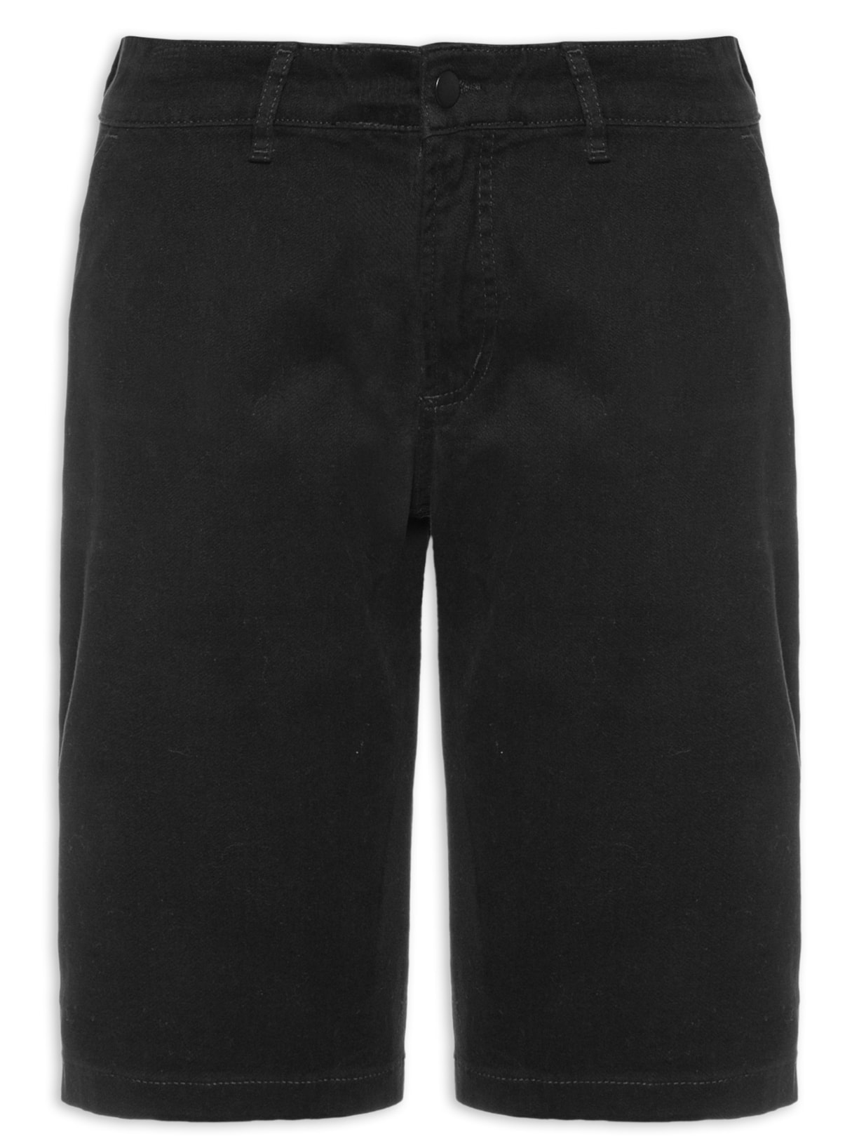 Bermuda Masculina Sarja Color Básica - Preto