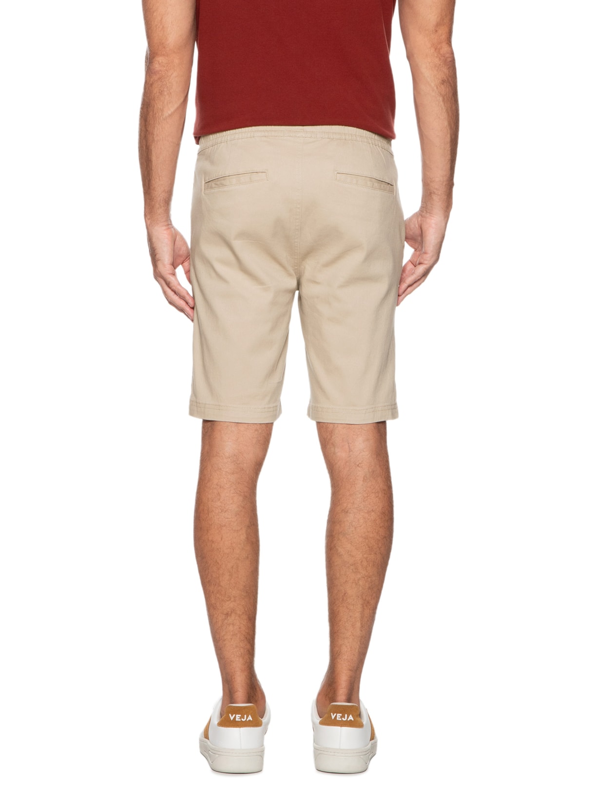 Bermuda Masculina Sarja Color Bege '2 Essential