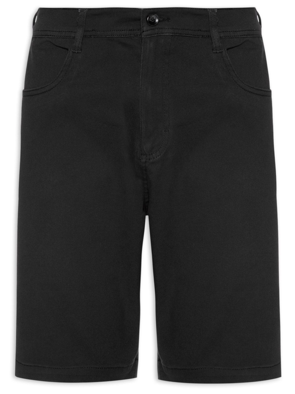 Bermuda Masculina Sarja Color - Preto