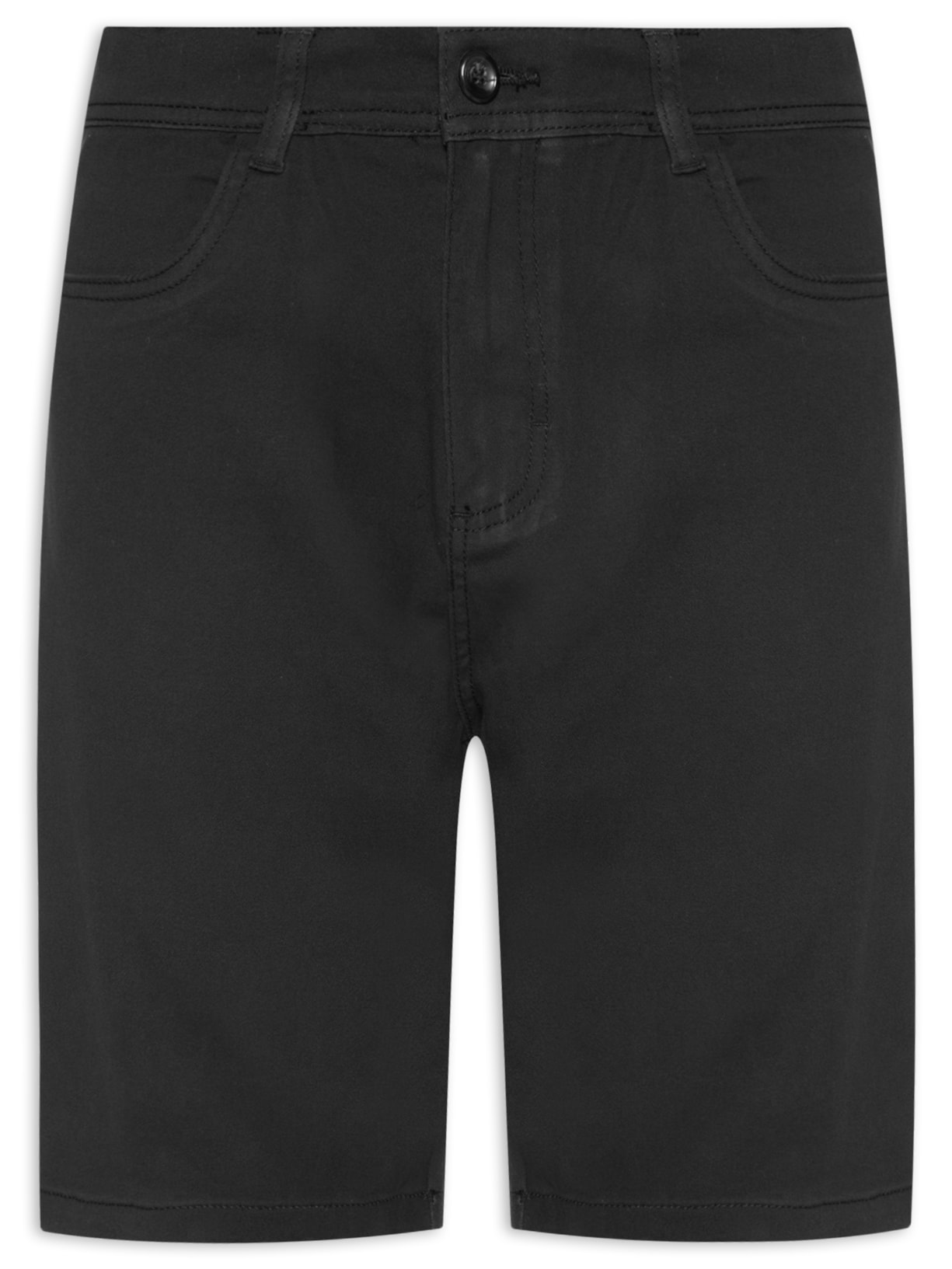 Bermuda Masculina Sarja Color - Preto
