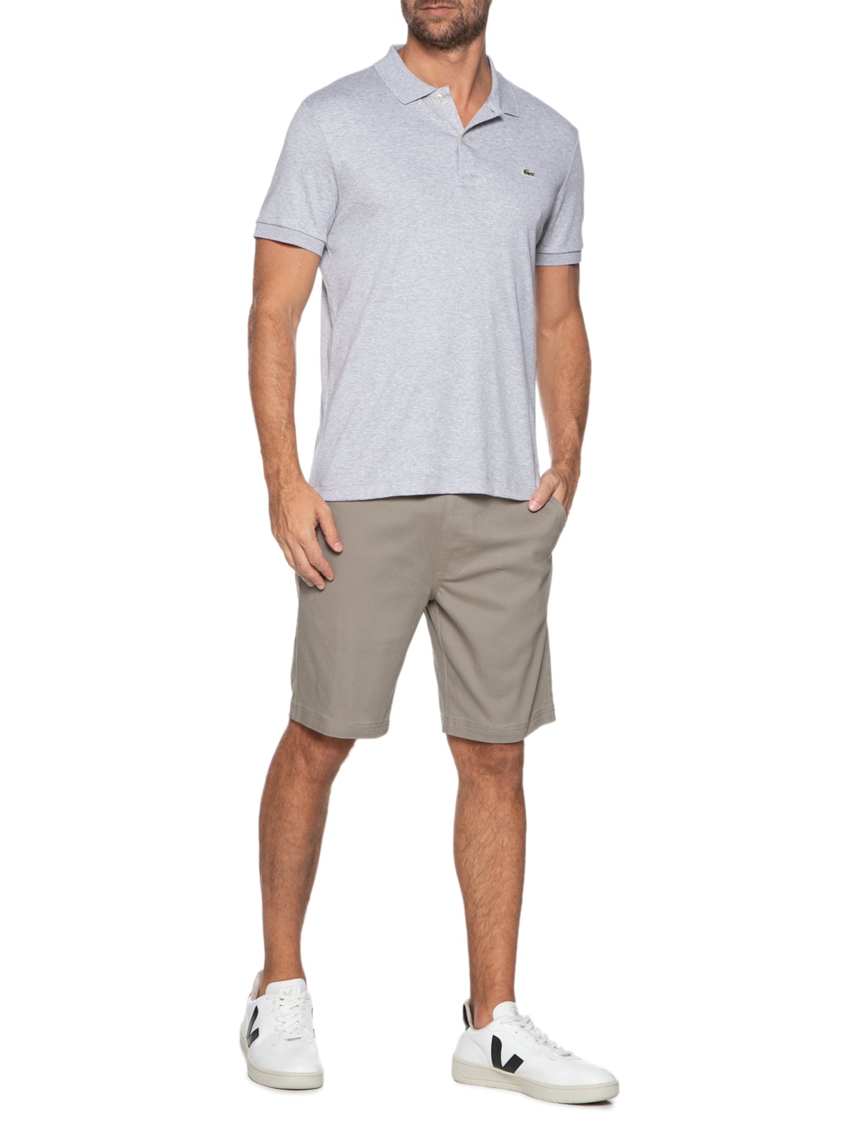 Bermuda Masculina Sarja Color Verde '2 Essential