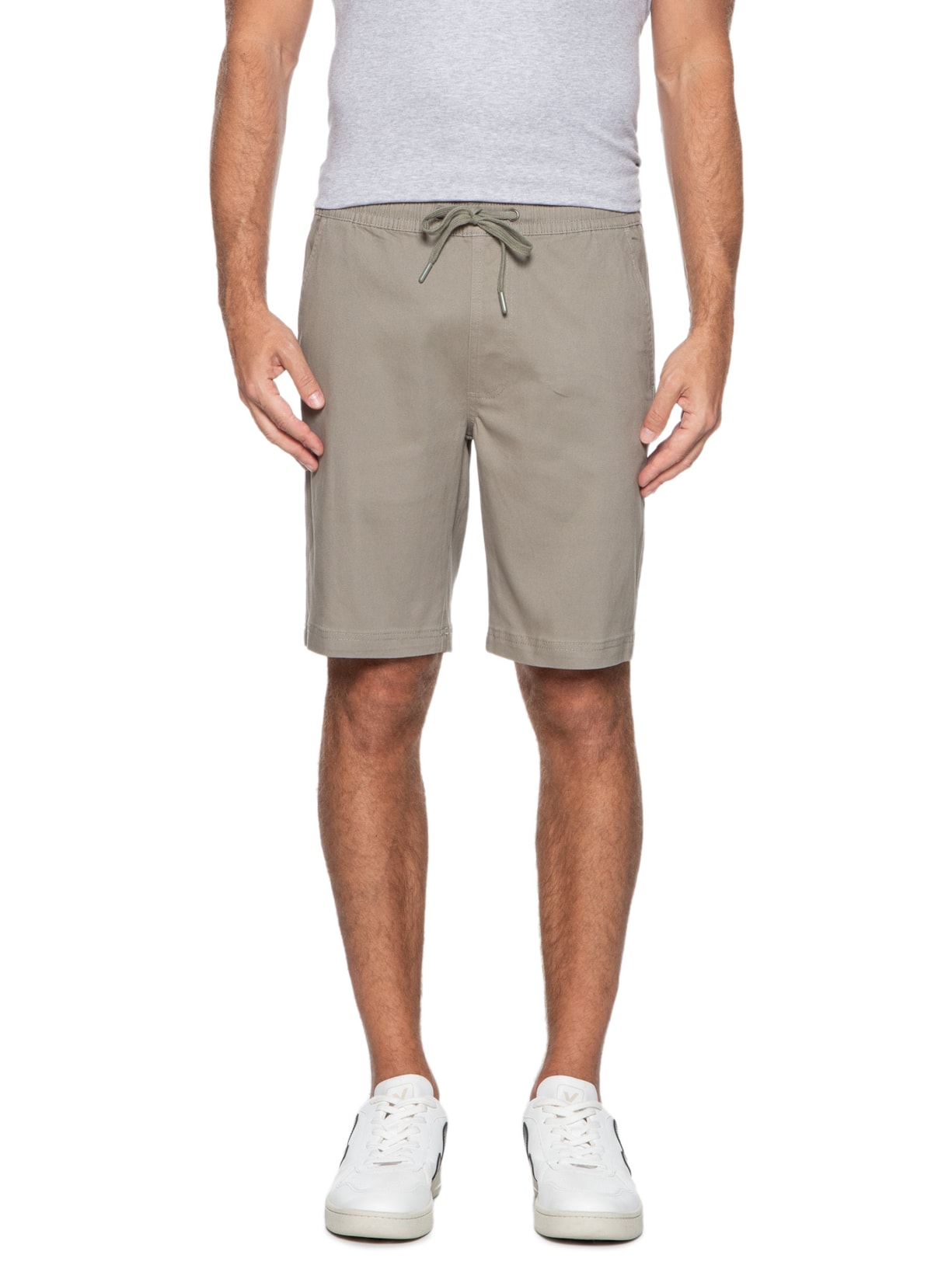 Bermuda Masculina Sarja Color Verde '2 Essential