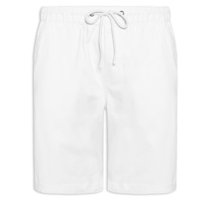 Bermuda Masculina Sarja Cós Elástico - Branco