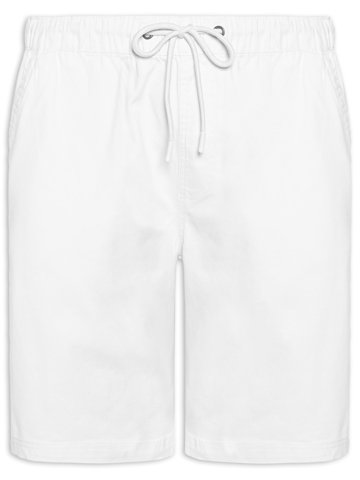 Bermuda Masculina Sarja Cós Elástico - Branco
