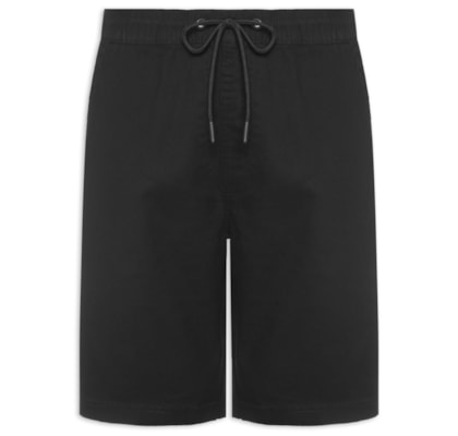 Bermuda Masculina Sarja Cós Elástico - Preto