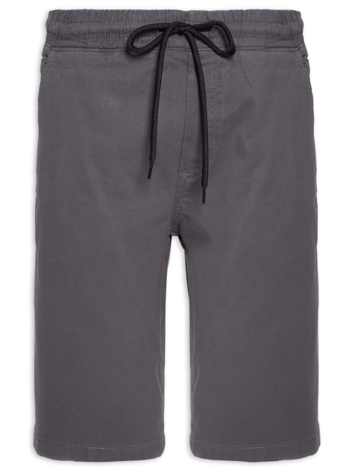 Bermuda Masculina Sarja Elástico Cintura - Cinza