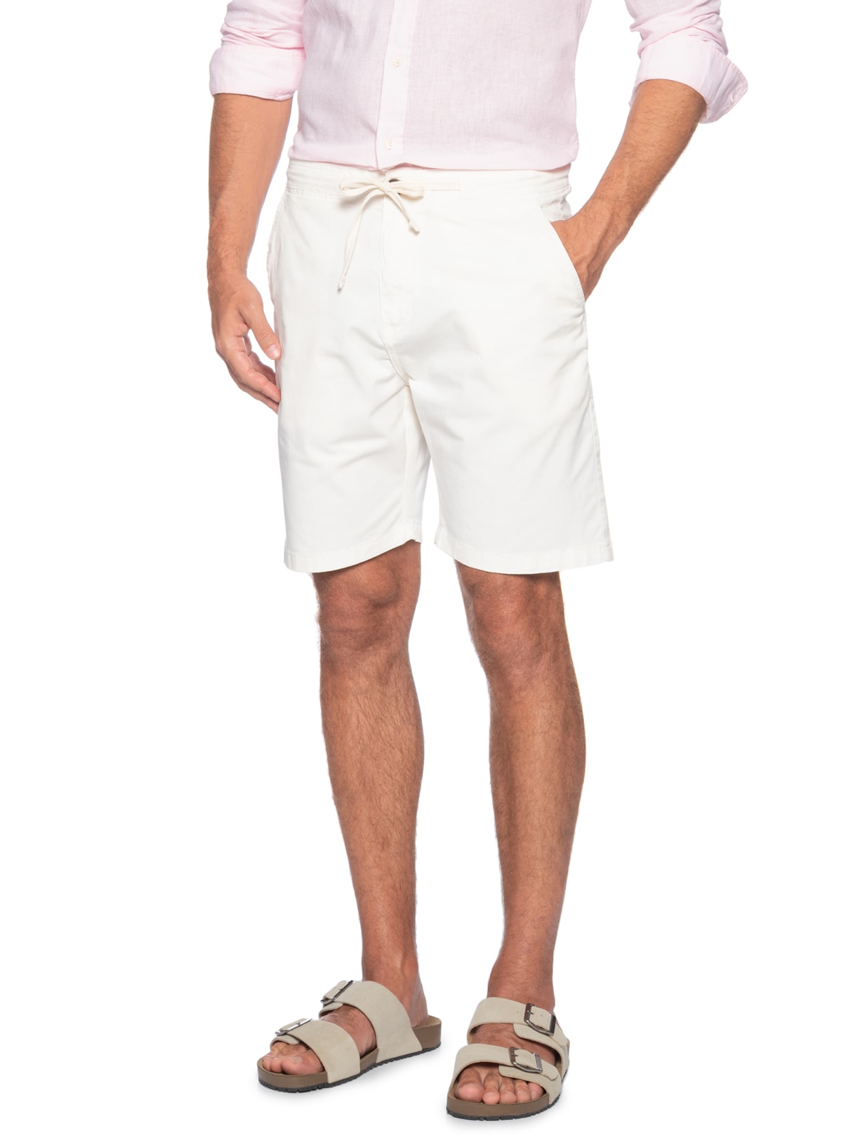 Bermuda Masculina Sarja Ipanema Off White Pineapple