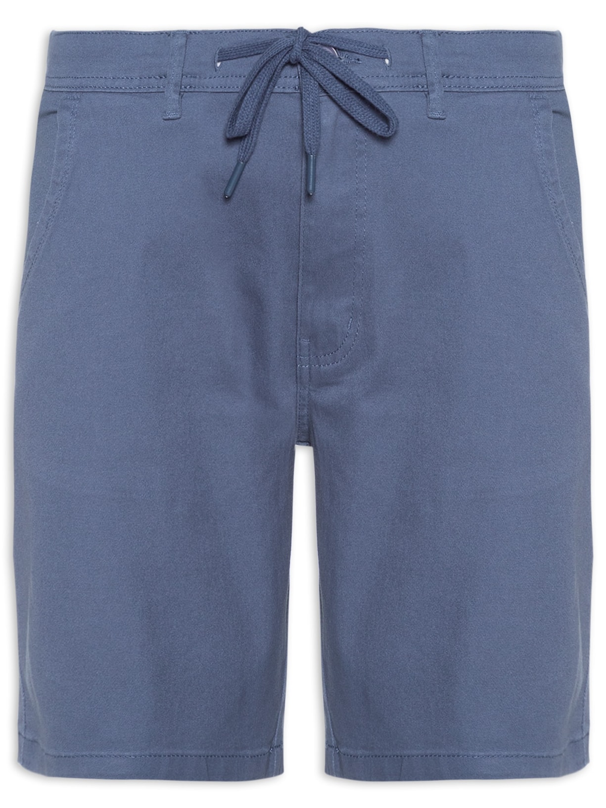 Bermuda Masculina Sarja Meio Elástico Básica - Azul