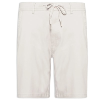 Bermuda Masculina Sarja Meio Elástico Básica - Bege