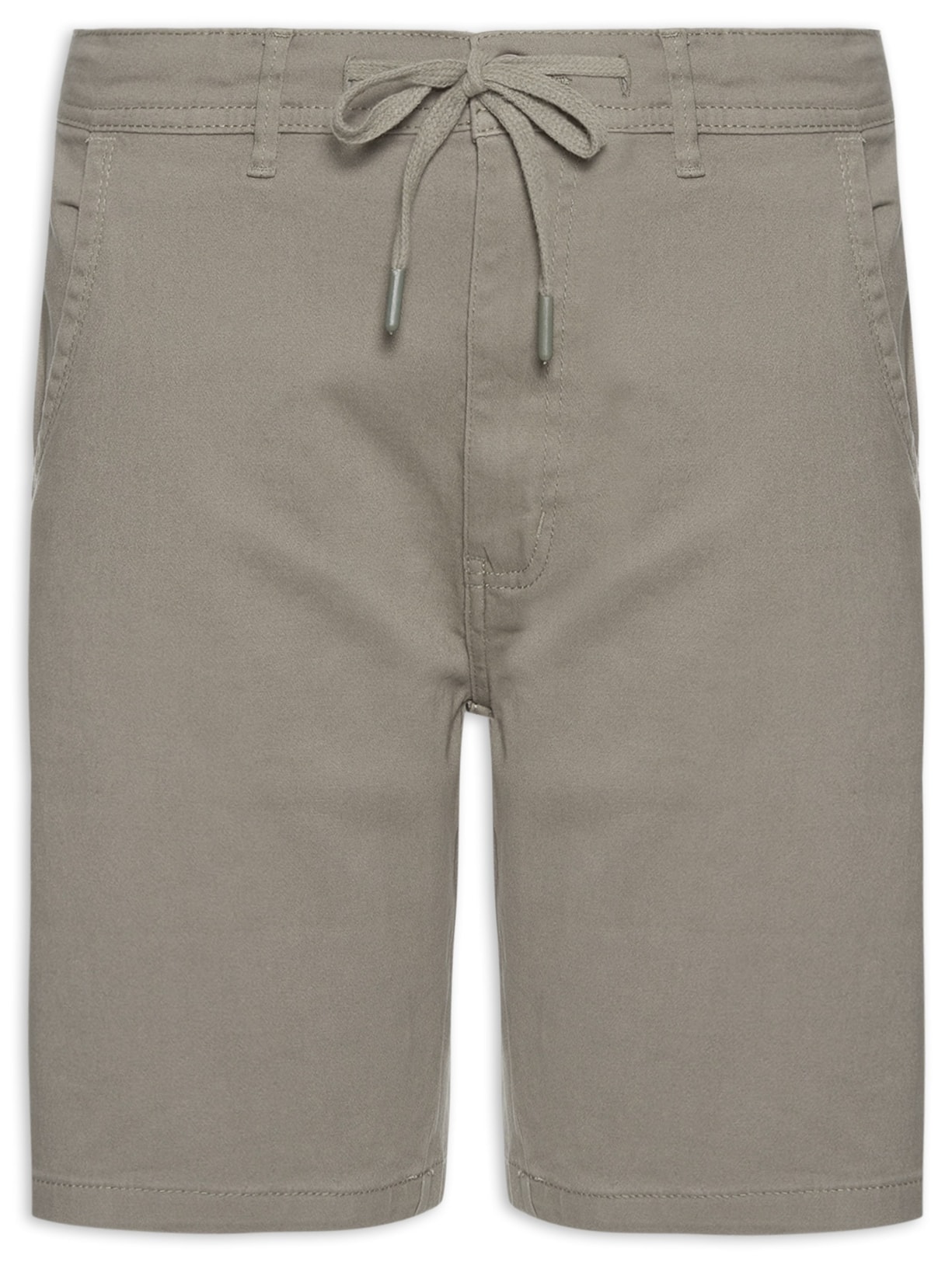 Bermuda Masculina Sarja Meio Elástico Básica - Bege