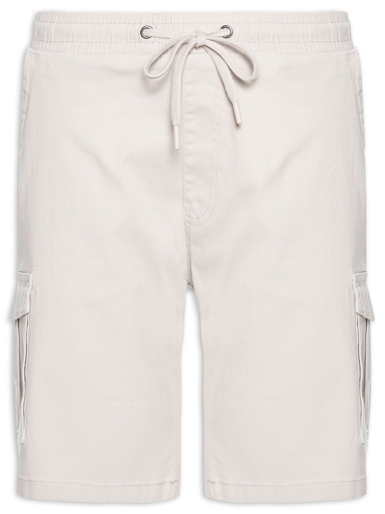 Bermuda Masculina Sarja Meio Elástico Cargo - Bege