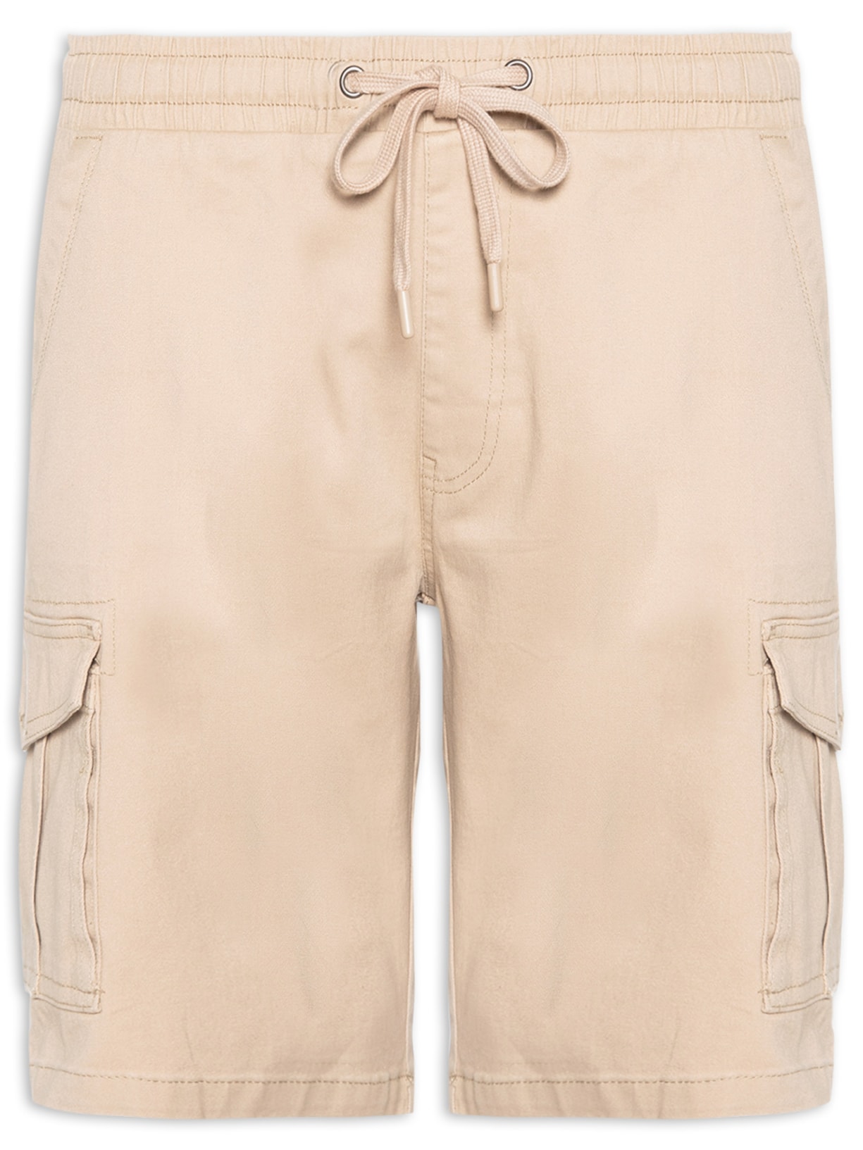 Bermuda Masculina Sarja Meio Elástico Cargo - Bege