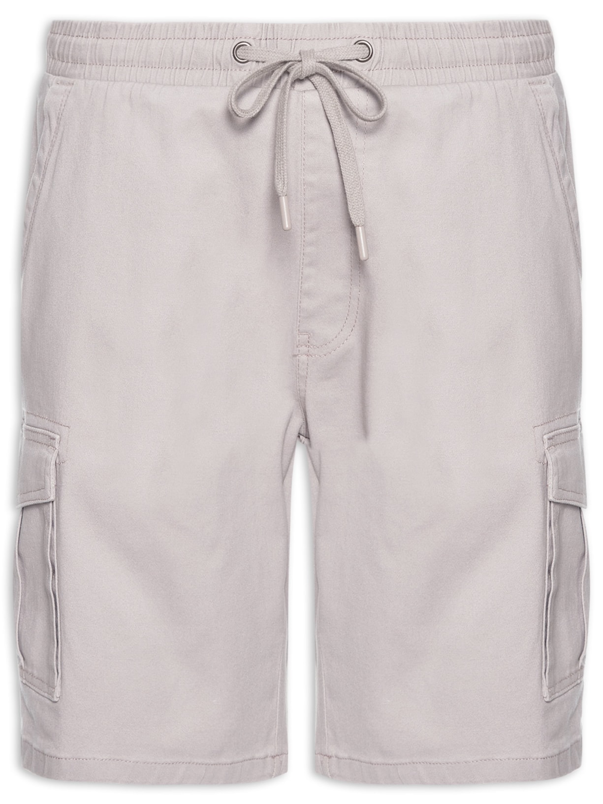 Bermuda Masculina Sarja Meio Elástico Cargo - Cinza