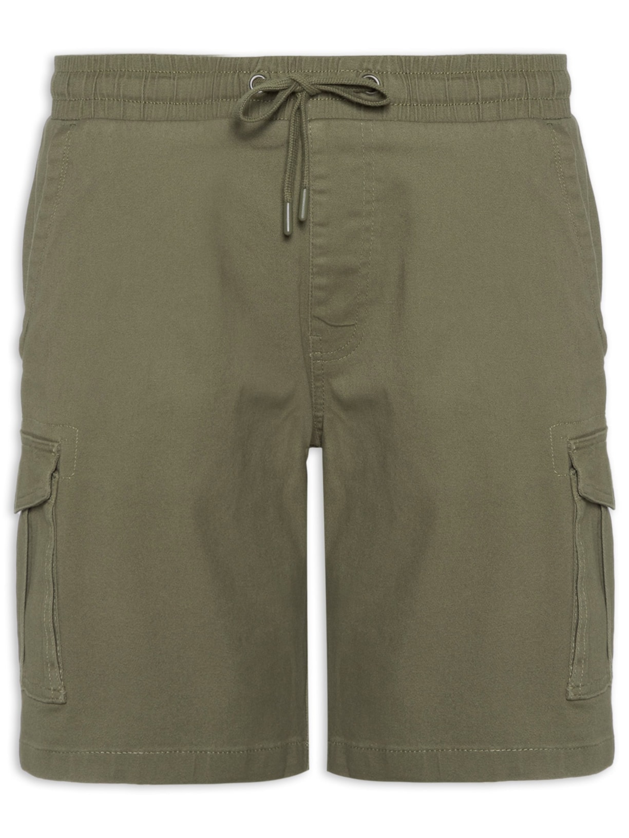 Bermuda Masculina Sarja Meio Elástico Cargo - Verde