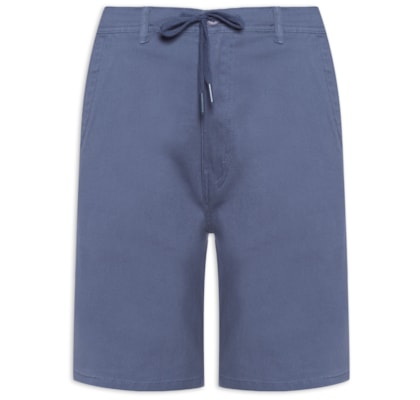 Bermuda Masculina Sarja Meio Elástico Casual - Azul