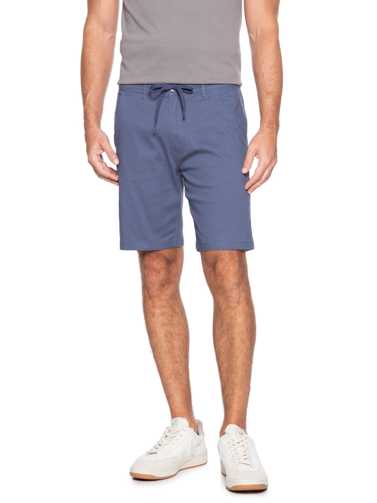 Bermuda Masculina Sarja Meio Elástico Casual Azul '2 Essential