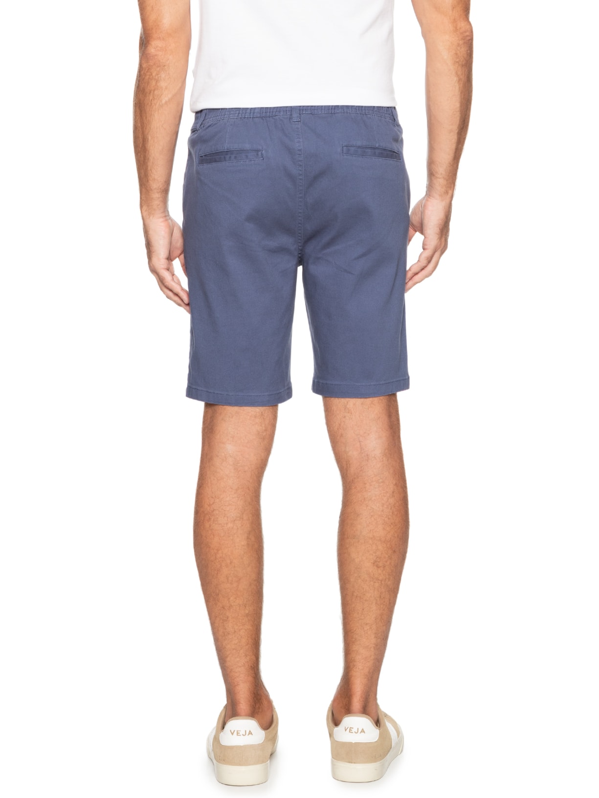 Bermuda Masculina Sarja Meio Elástico Casual Bege '2 Essential