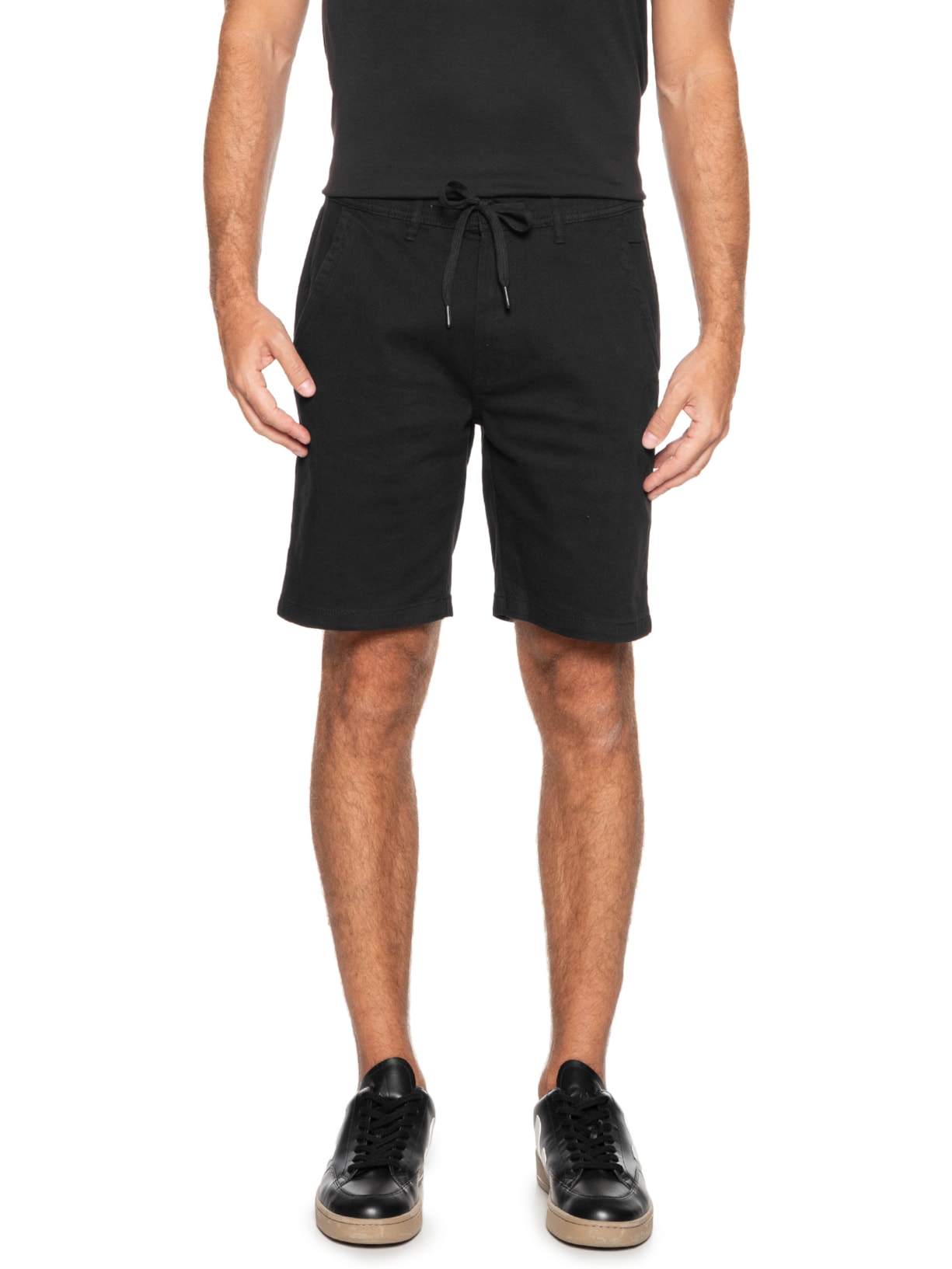 Bermuda Masculina Sarja Meio Elástico Casual Bege '2 Essential