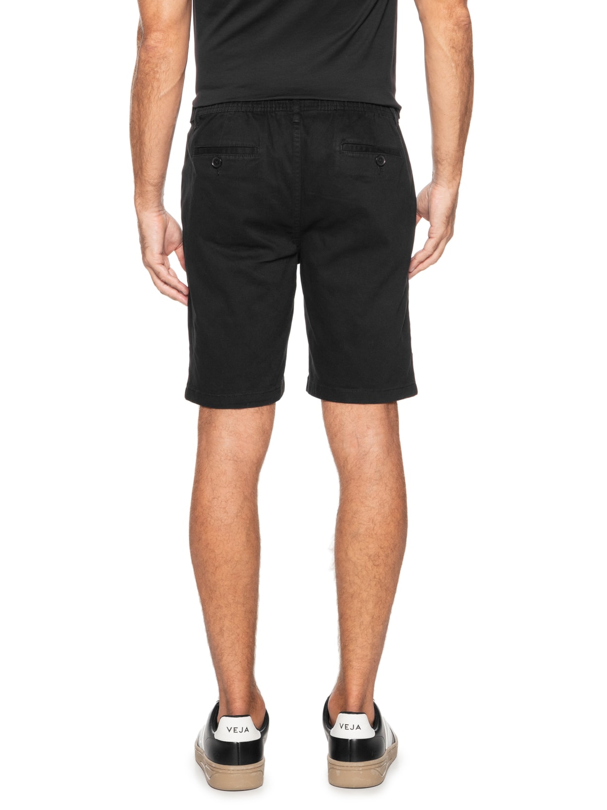 Bermuda Masculina Sarja Meio Elástico Casual Bege '2 Essential