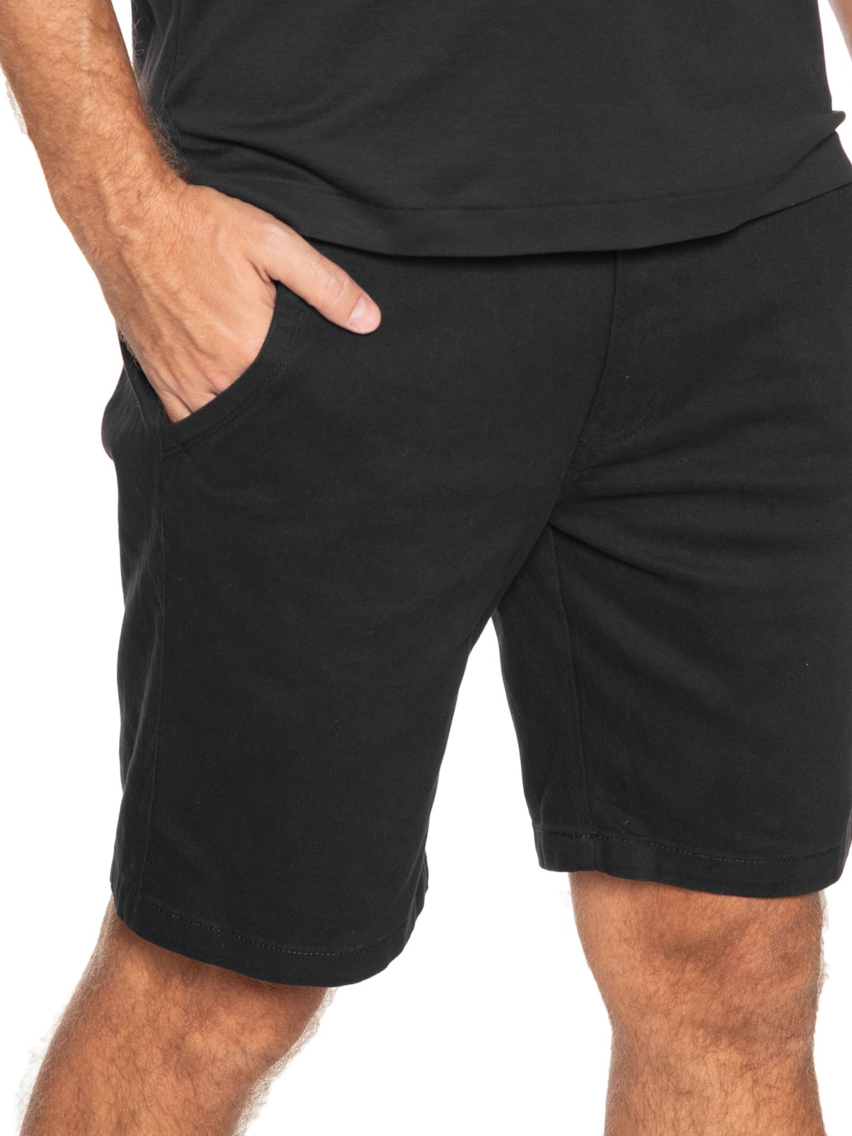 Bermuda Masculina Sarja Meio Elástico Casual Bege '2 Essential