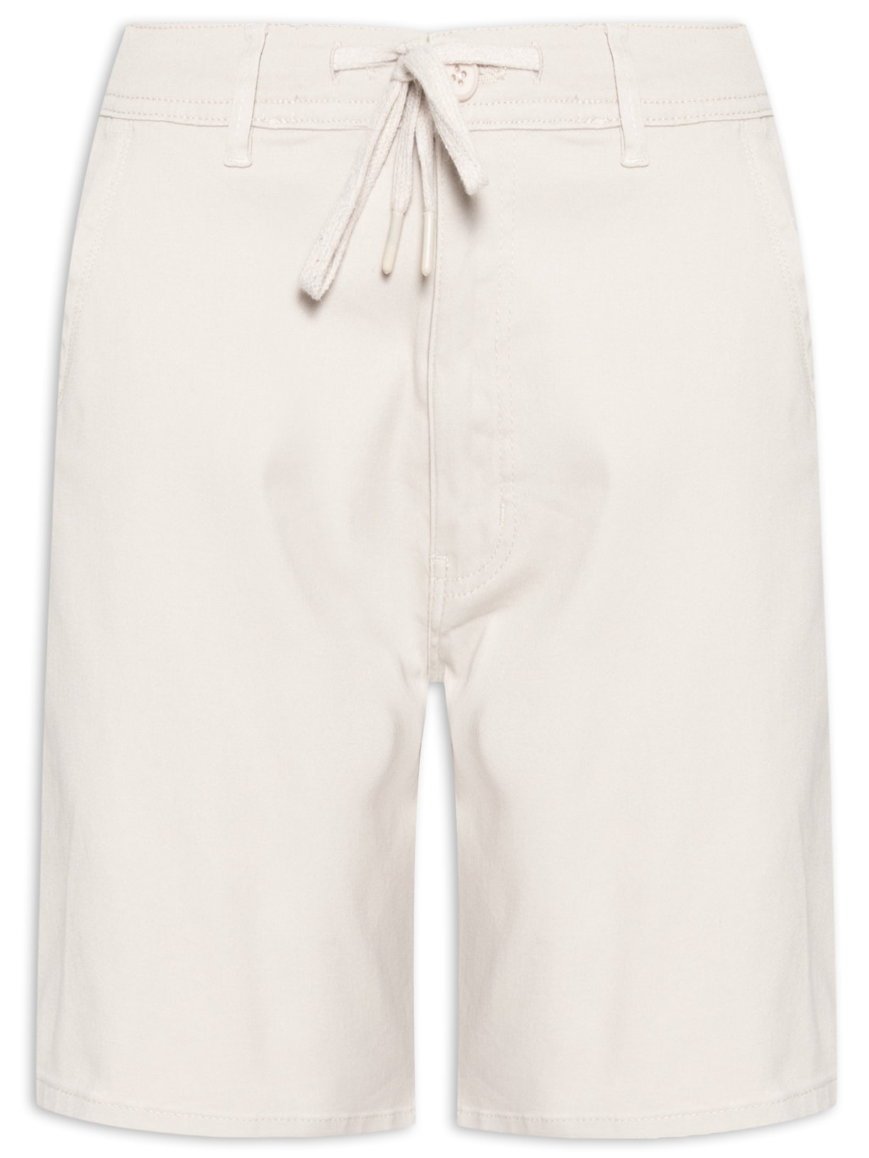 Bermuda Masculina Sarja Meio Elástico Casual Bege '2 Essential