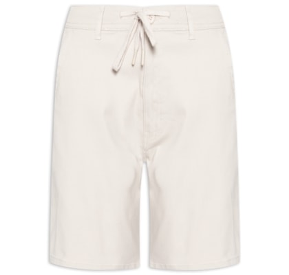 Bermuda Masculina Sarja Meio Elástico Casual - Bege