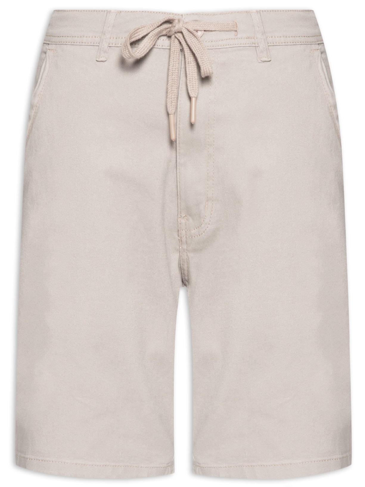 Bermuda Masculina Sarja Meio Elástico Casual - Bege