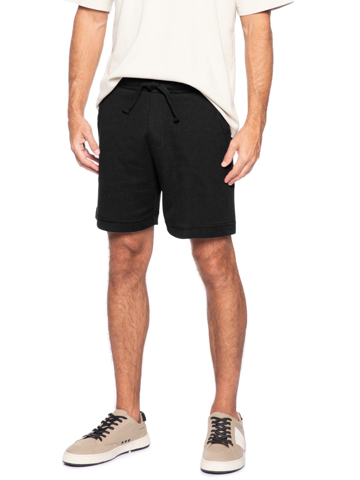 Bermuda Masculina Sarja Texture E-Basics Preto Osklen