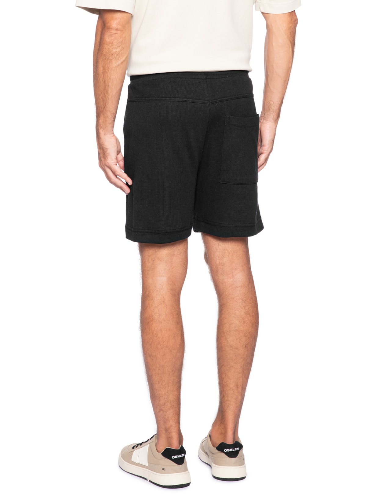 Bermuda Masculina Sarja Texture E-Basics Preto Osklen