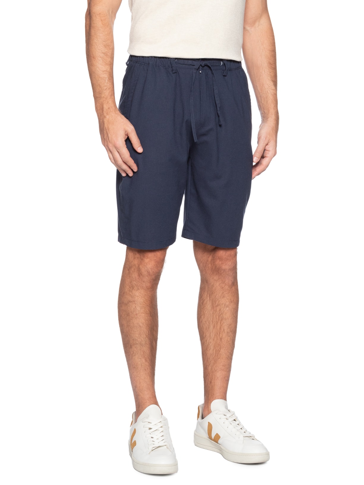 Bermuda Masculina Social Cós Elástico E Cordão Azul '2 Essential