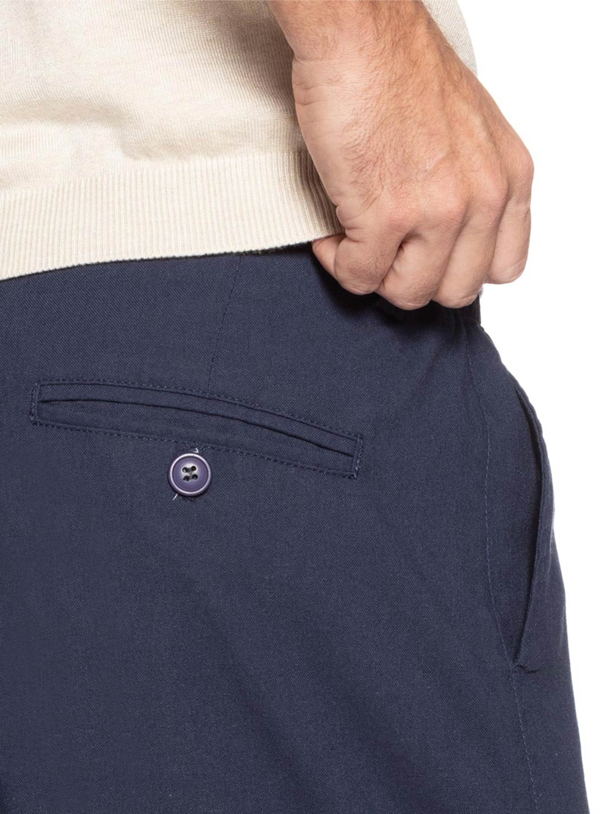 Bermuda Masculina Social Cós Elástico E Cordão Azul '2 Essential