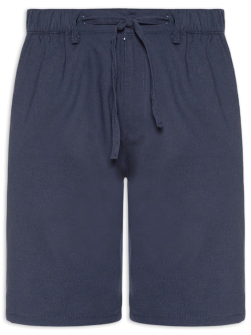 Bermuda Masculina Social Cós Elástico E Cordão - Azul