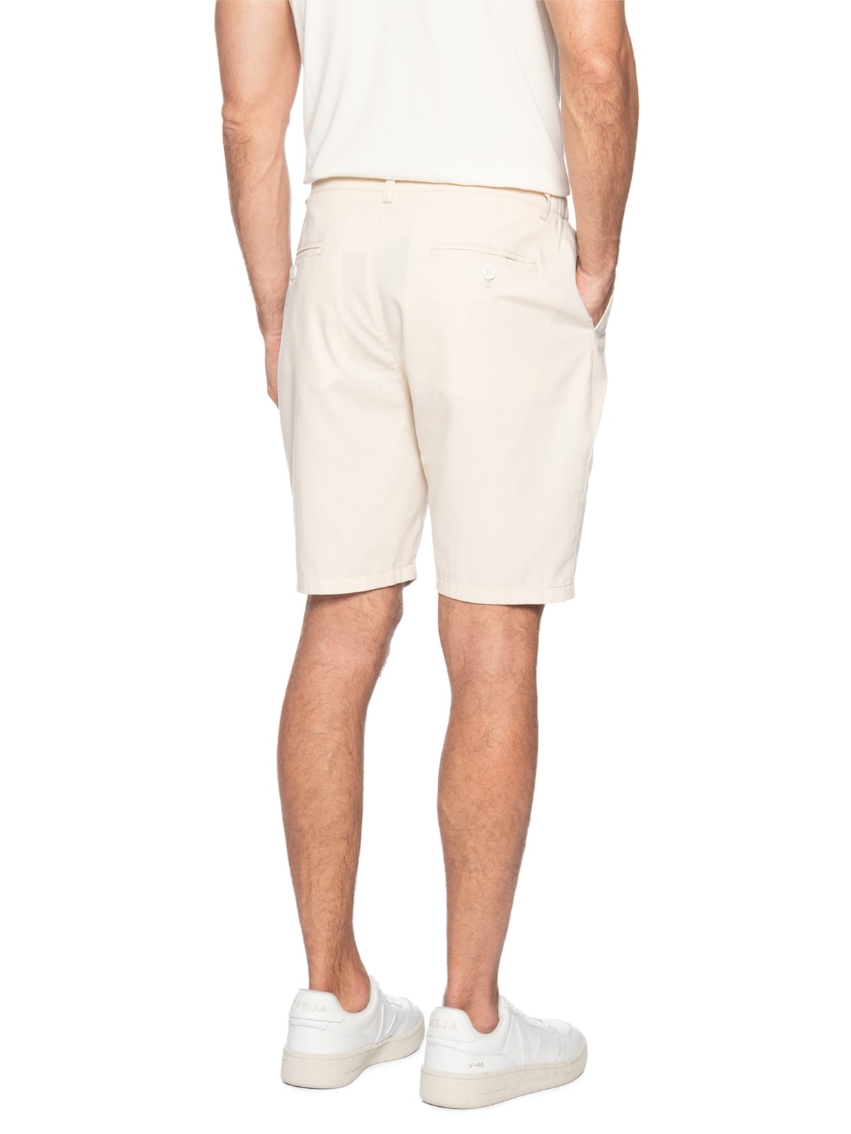 Bermuda Masculina Social Cós Elástico E Cordão Bege '2 Essential