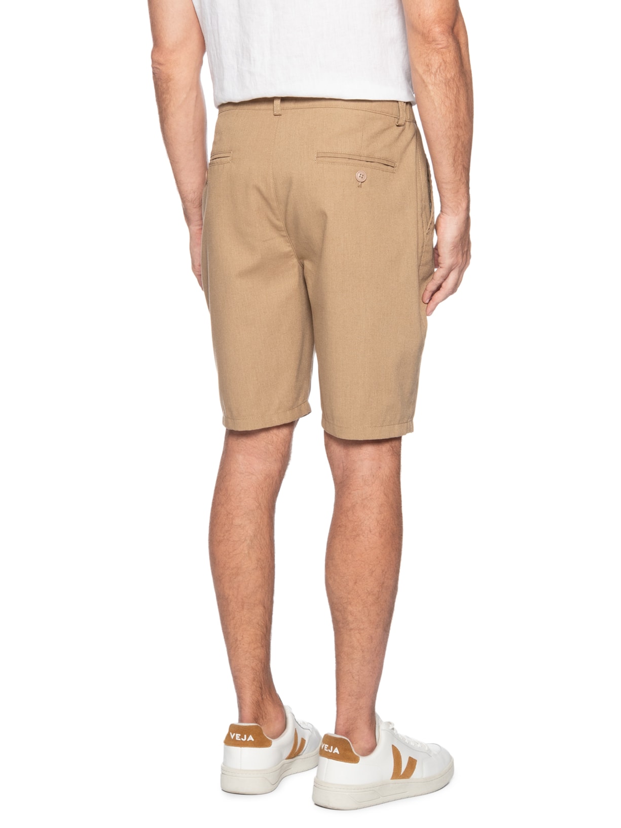 Bermuda Masculina Social Cós Elástico E Cordão Bege '2 Essential