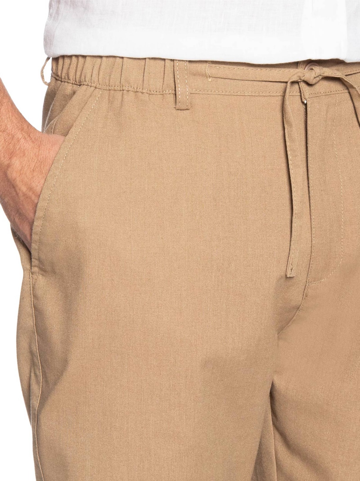 Bermuda Masculina Social Cós Elástico E Cordão Bege '2 Essential