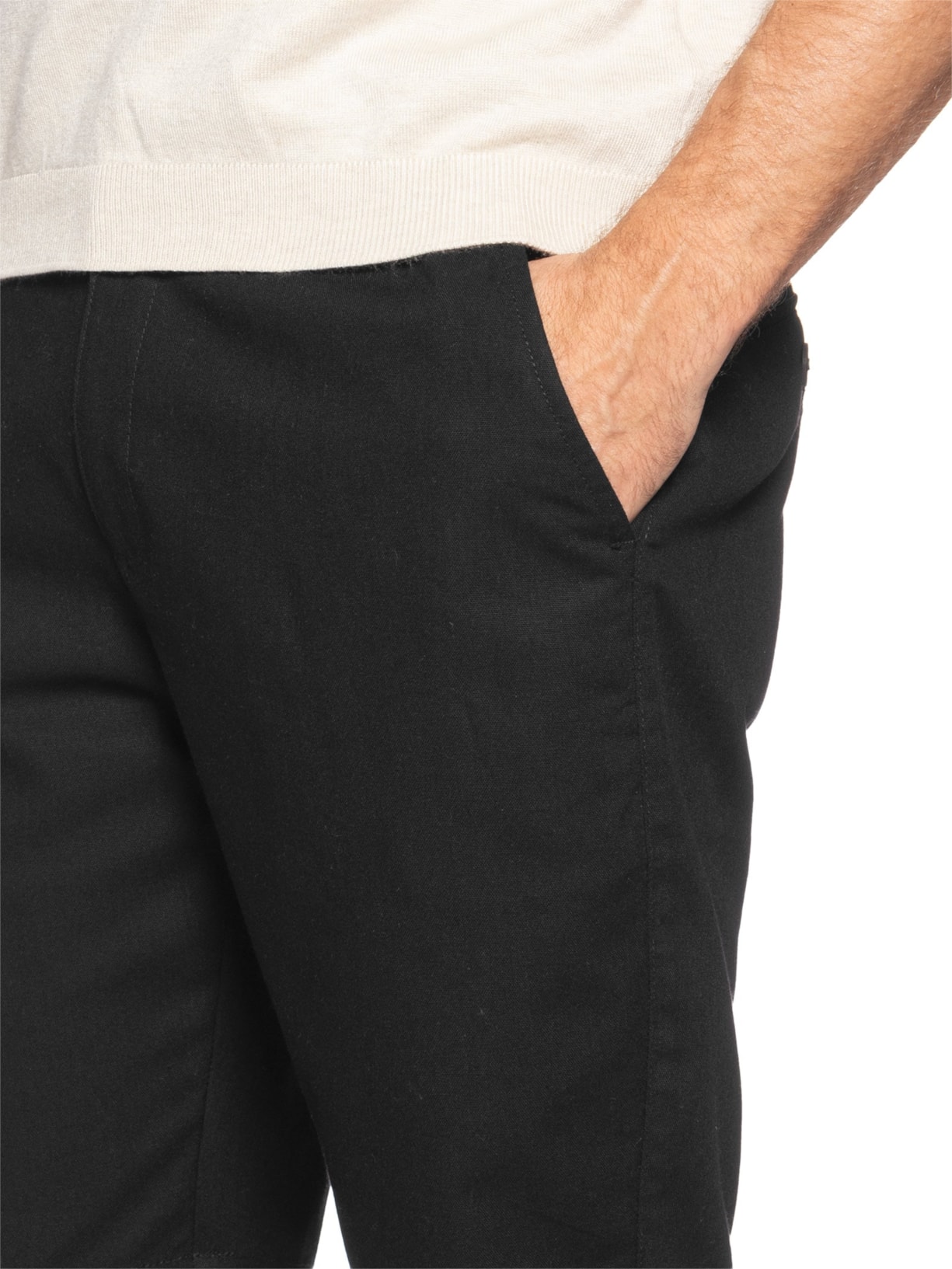Bermuda Masculina Social Cós Elástico E Cordão Preto '2 Essential