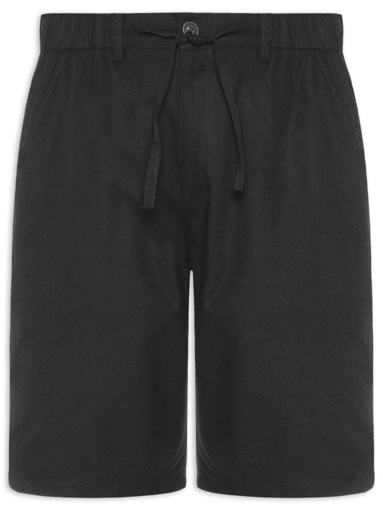 Bermuda Masculina Social Cós Elástico E Cordão - Preto